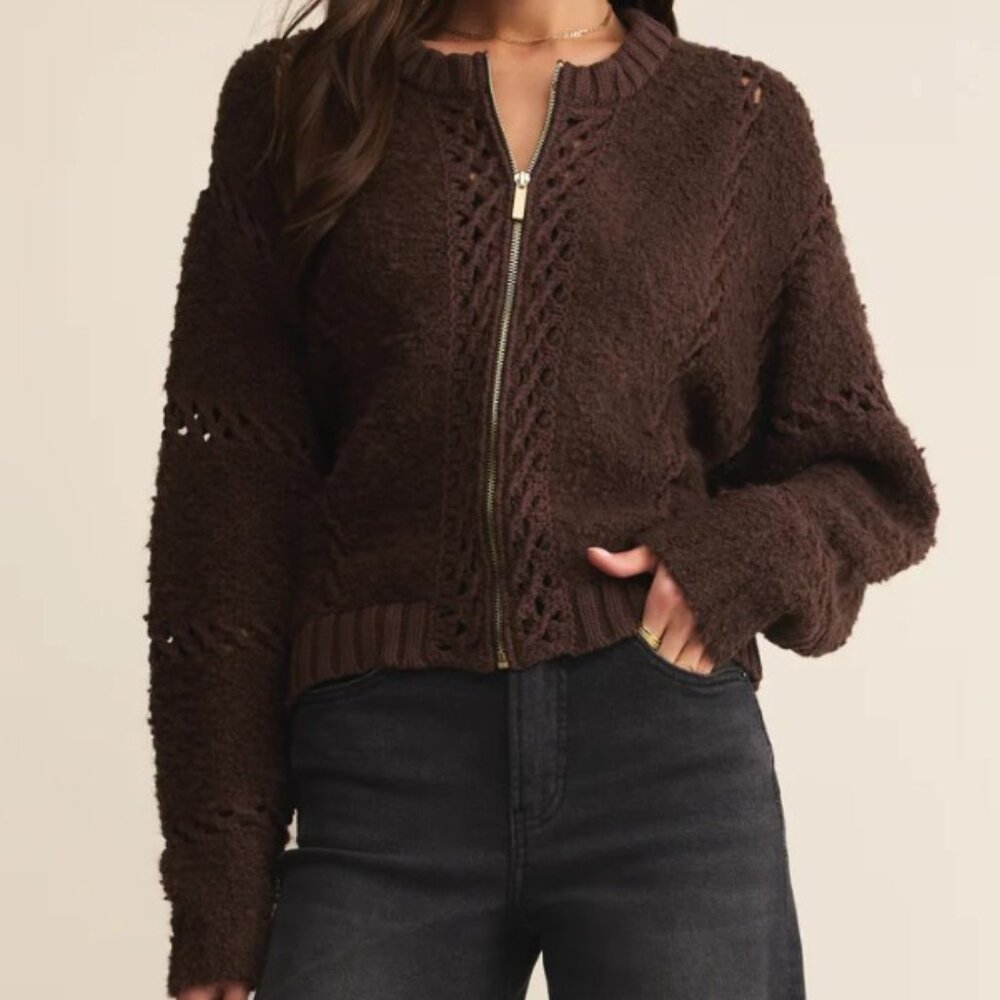 Sundance Sweater Jacket-Chocolate Cherry